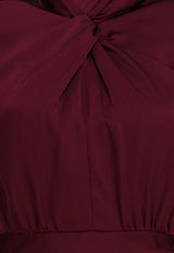 Self-Portrait Side-Slit Midi Dresses Bordeaux RS25-911M-RRED_617e3c9a-d358-4b45-86e7-5f34d2facf99