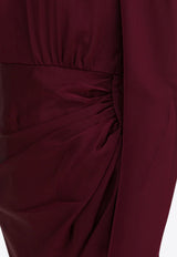 Self-Portrait Side-Slit Midi Dresses Bordeaux RS25-911M-RRED_617e3c9a-d358-4b45-86e7-5f34d2facf99