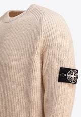 Stone Island Logo Patch Knitted Sweater Beige 5100012S00TAV0093_82452