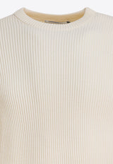 Stone Island Compass Patch Ribbed Knit Sweater Cream 5100053S00C2V0093_82915