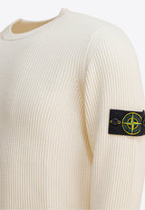 Stone Island Compass Patch Ribbed Knit Sweater Cream 5100053S00C2V0093_82915