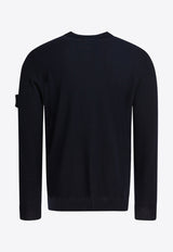 Stone Island Logo Patch Wool Sweater Blue 5100071S00C4V0020_82559