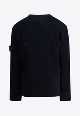 Stone Island Junior Boys Compass Patch Wool Sweater Blue 5100010S0C02V0020_08eacceb-d91e-4771-9dfd-260459a67bbe