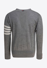 Thom Browne 4-bar Stripes Merino Wool Cardigan Gray MKC002AY1014058_80695