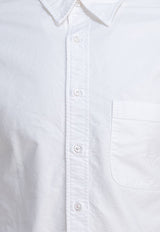 Thom Browne Name Tag Patch Long-Sleeved Shirt White MWL010EF0313100_80837