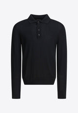 Tom Ford Long-Sleeved Wool Polo T-shirt Black KPL003YMW103LB999_4f7fab8b-9e25-4556-8874-5ed88b897c6d
