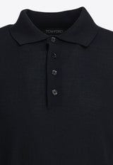 Tom Ford Long-Sleeved Wool Polo T-shirt Black KPL003YMW103LB999_4f7fab8b-9e25-4556-8874-5ed88b897c6d