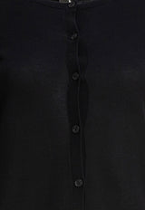 Toteme Wool Crewneck Cardigan Black 243-WRT0329-YA0079001_81586