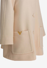 Valentino Single-Breasted Buttoned Coat Beige 7B0CA3Z79UKET5_1e998fff-067e-4920-9b85-d438a3198d43