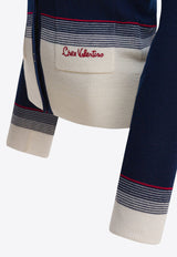 Valentino Essential Chez Logo Wool Cardigan Blue 7B3KA12A9GQ0W6_82910