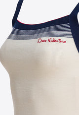 Valentino Chez Logo Wool Tank Top White 7B3KM06A9GQDWL_82819
