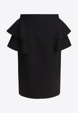 Valentino Crepe Couture Ruffled Skirt Black 7B3RADJ51CF0NO_82791