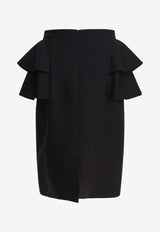Valentino Crepe Couture Ruffled Skirt Black 7B3RADJ51CF0NO_82791