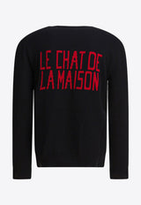 Valentino Chat De La Maison Patch Wool Sweater Black 7V3KC35IB2V0NO_82807