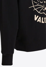 Valentino Chat De La Maison Patch Drawstring Hoodie Black 7V3MF28NB339RA_82548