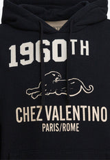 Valentino Chez Logo Print Drawstring Hoodie Black 7V3MF29MB1M9RA_82494