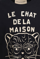 Valentino Chat De La Maison Print T-shirt Black 7V3MG16PB329RA_76145e2b-7bee-4460-a3ad-15b0cccd7cfc