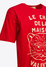 Valentino Chat De La Maison Print T-shirt Red 7V3MG16PB32BR3_82539