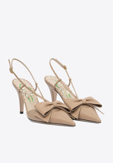 Valentino Bowow 85 Leather Slingback Pumps Pink 7W2S0MX5DDTGF9_82637