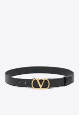 Valentino VLogo Signature Leather Belt Black 7W2T0SM3IYR0NO_83017