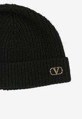 Valentino VLogo Ribbed Beanie Black 7Y2HB02GATZ0NO_83dad983-abbf-43d8-82af-9e91c693ba1a