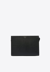 Valentino VLogo Signature Grained Leather Pouch Bag Black 7Y2P0AN7UAG0NO_16872c25-da46-48e7-9091-5f67ac57c144