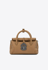 Zanellato Baby Dotta Hammered Leather Top Handle Bag Brown DOTTA CENTAURO BABY0687501120000Z0231_655a9197-6766-4f87-be30-8a3755d7707f