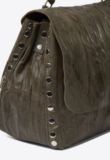 Zanellato Medium Postina Plisse Leather Shoulder Bag Green POSTINA PLISSE' M0680902090000Z0413_43c74d15-3353-4896-ab12-ad22c7c3f424