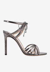 Tom Ford Angelica 105 Embossed Leather Sandals W3496-EAY001N 1G001 Silver