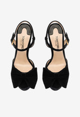Tom Ford Brigitte 130 Platform Velvet Sandals W3570-TVE001G 1N001 Black