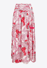 Poupette St Barth Carla Rock Printed Maxi Skirt Multicolor W6CR26SVPPDP_PINK