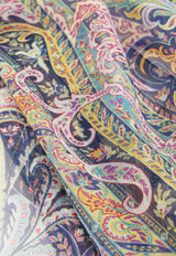 Etro Floral Leafy Printed Silk Scarf Blue WATA0005-AS262 S9001