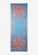 Etro Floral Paisley Print Rectangular Scarf Blue WATA0009-AV764 X0883