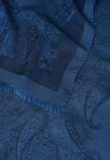 Etro Paisley Jacquard Fringed Scarf Blue WATA0010-AQ348 B0065