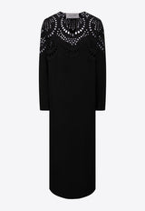 Valentino Broderie Anglaise Midi Dress Black WB3VAVT86GQ 0NO