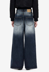 WE11-DONE Rhinestone Embellished Wide-Leg Jeans Navy WD-DP3-25-360-W-NV_NAVY