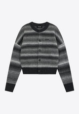 WE11-DONE Gradient Boucle Logo Cardigan Gray WD-KC2-25-609-W-DG_GREY
