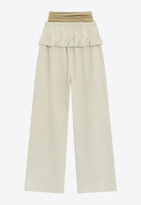 WE11-DONE Layered Roll-Up Track Pants Beige WD-TA3-25-706-W-BG_BEIGE