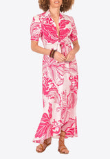 Poupette St Barth Eren Floral Midi Dress Pink WE2R26LCPRWP_PINK