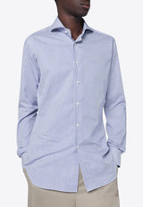 XACUS Travel Long-Sleeved Striped Shirt Light Blue WF520ML11810/R_XACUS-003