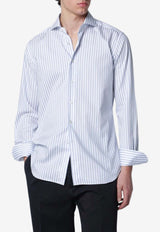 XACUS Stripe Long-Sleeved Travel Shirt Light Blue WF520ML21823/S_XACUS-001