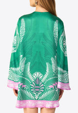 Poupette St Barth Gia Printed Mini Dress Green WGXR26NVSOLG_GREEN MULT