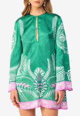 Poupette St Barth Gia Printed Mini Dress Green WGXR26NVSOLG_GREEN MULT