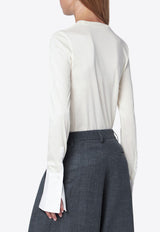 DARKPARK Nora Crewneck Sweater White WJE25FAC105/R_DARKP-0017