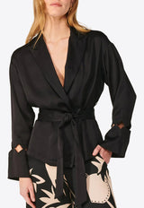 Poupette St Barth June Belted Jacket Black WJQR26YVHBLA_BLACK