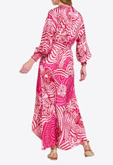 Poupette St Barth Kristen Printed Maxi Dress Pink WK3R26LVSJPP_PINK MULTI