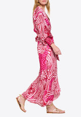 Poupette St Barth Kristen Printed Maxi Dress Pink WK3R26LVSJPP_PINK MULTI