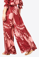Poupette St Barth Clea Printed Wide-Leg Pants Multicolor WL3R26QVSOSB_PINK MULTI