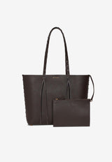 Etro Medium Essential Leather Tote Bag Dark Brown WP1D0024-AE266 M0175