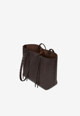 Etro Medium Essential Leather Tote Bag Dark Brown WP1D0024-AE266 M0175